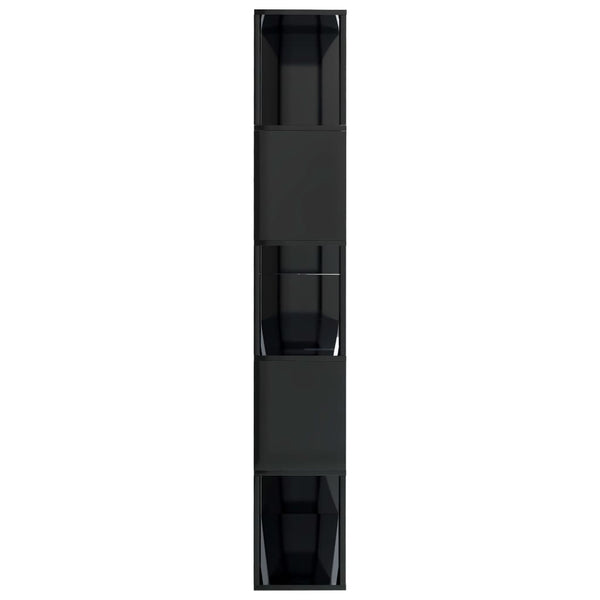 Hochglanz Bücherregal Raumteiler Schwarz 80x24x159cm