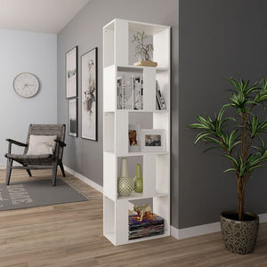 Weißes Bücherregal Raumteiler 45x24x159 cm
