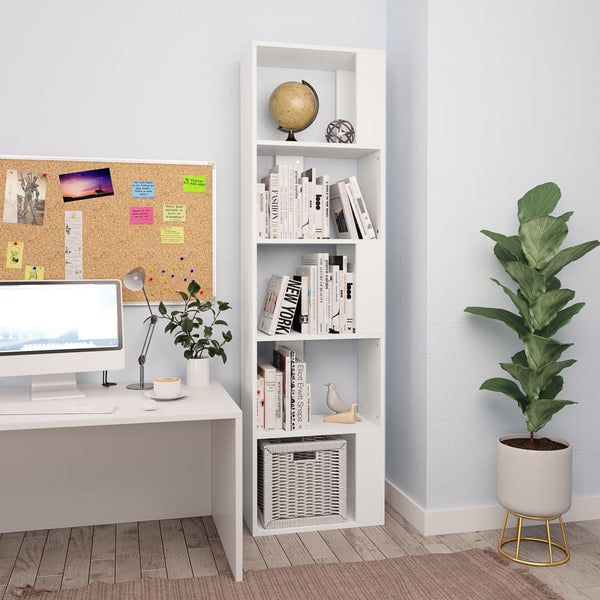 Weißes Bücherregal Raumteiler 45x24x159 cm