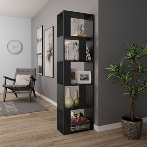Schwarzes Bücherregal/Raumteiler 45x24x159 cm