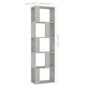 Betongraues Bücherregal/Raumteiler 159cm