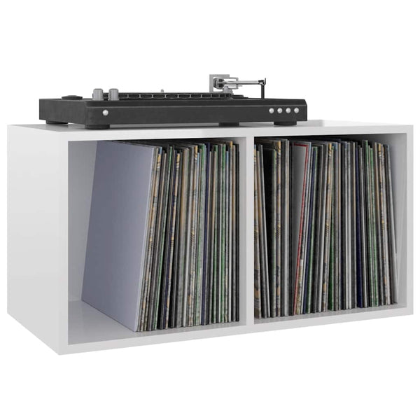 Schallplatten Aufbewahrungsbox, Hochglanz Weiß