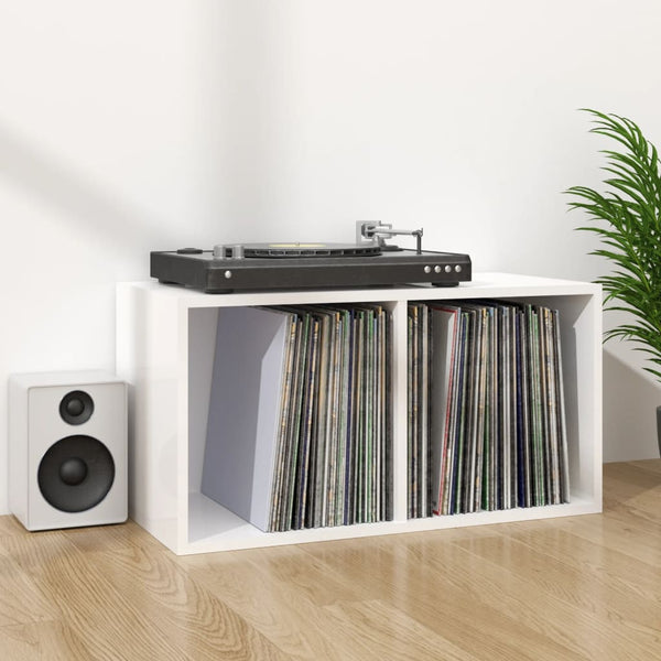 Schallplatten Aufbewahrungsbox, Hochglanz Weiß