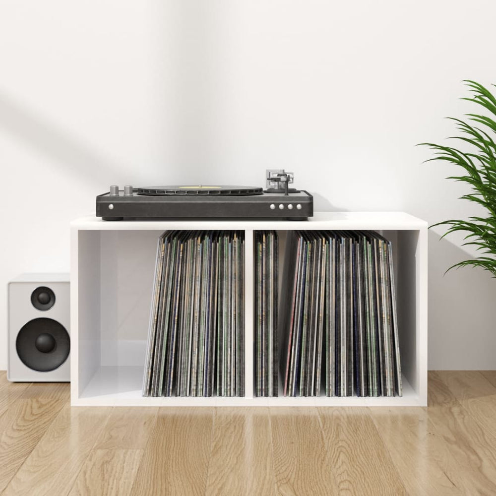 Schallplatten Aufbewahrungsbox, Hochglanz Weiß