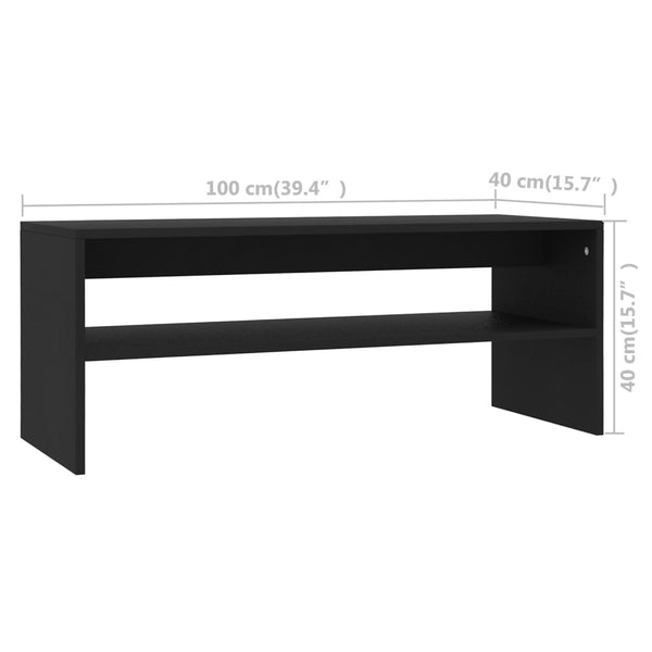 Schwarzer Couchtisch 100x40 cm