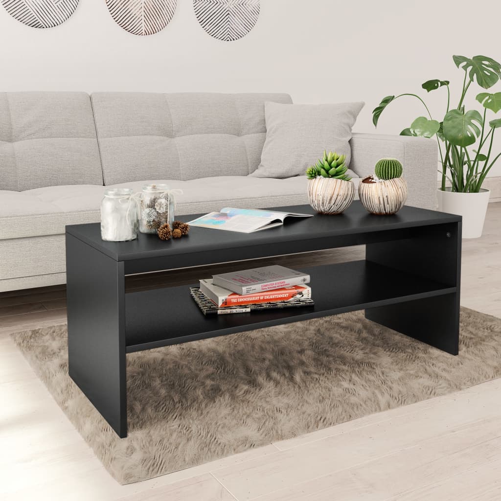 Schwarzer Couchtisch 100x40 cm