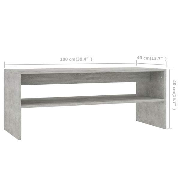Betongrauer Couchtisch 100x40 cm
