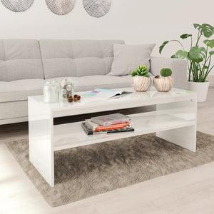 Couchtisch Hochglanz Weiß 100x40 cm