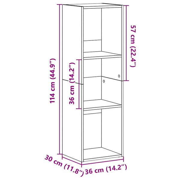 vidaXL Bibliothèque/meuble TV Blanc 36x30x114 cm Bois d'ingénierie