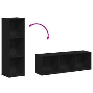 Schwarzes Bücherregal/TV-Schrank 36x30x114 cm