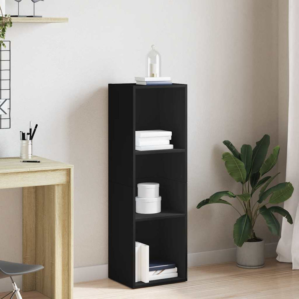 Schwarzes Bücherregal/TV-Schrank 36x30x114 cm