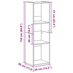 vidaXL Bibliothèque/Meuble TV Gris béton 36x30x114 cm Bois d'ingénierie