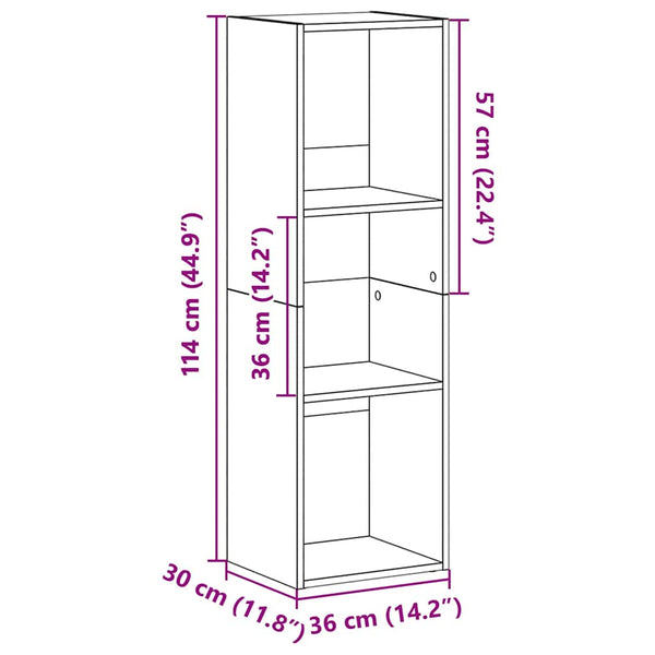Hochglanz Bücherregal / TV-Schrank Grau