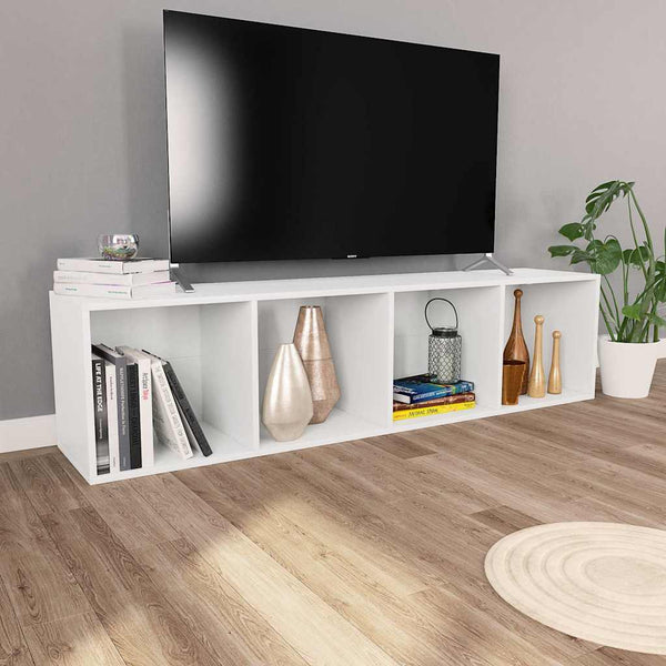 Weißes Bücherregal/TV-Schrank 36x30x143 cm