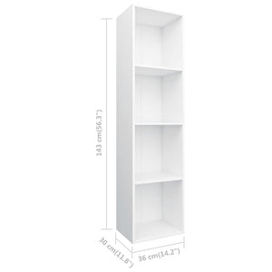 Weißes Bücherregal/TV-Schrank 36x30x143 cm