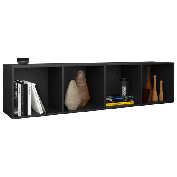 Schwarzes Bücherregal / TV-Schrank 36x30x143cm