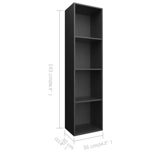 Schwarzes Bücherregal / TV-Schrank 36x30x143cm