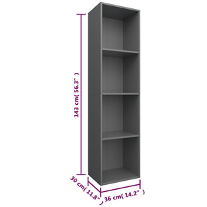 Graues Bücherregal/TV-Schrank 36x30x143 cm