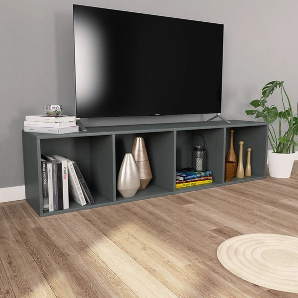 Graues Bücherregal/TV-Schrank 36x30x143 cm