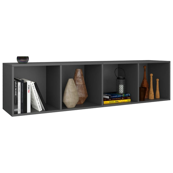 Graues Bücherregal/TV-Schrank 36x30x143 cm
