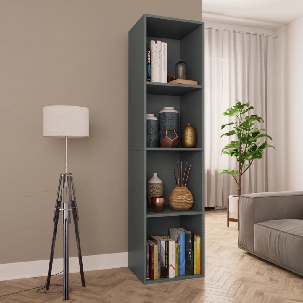 Graues Bücherregal/TV-Schrank 36x30x143 cm