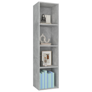 Betongraues Bücherregal/TV-Schrank 36x143 cm