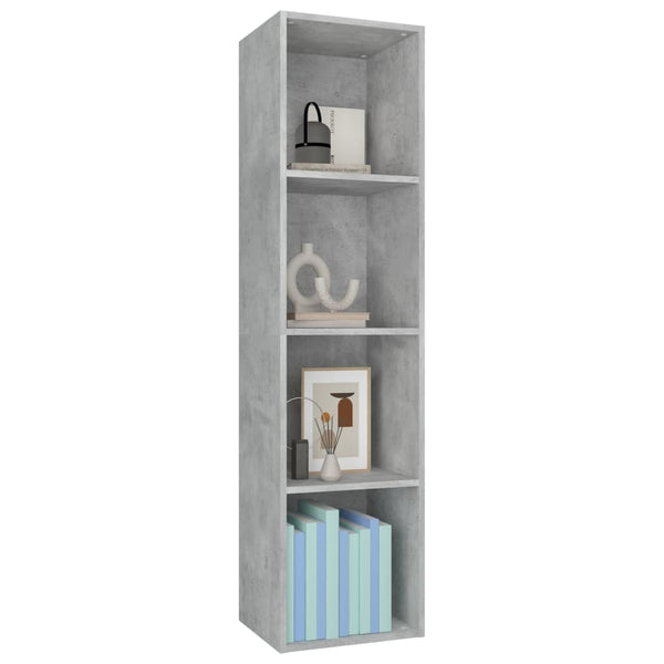 Betongraues Bücherregal/TV-Schrank 36x143 cm