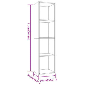 Betongraues Bücherregal/TV-Schrank 36x143 cm
