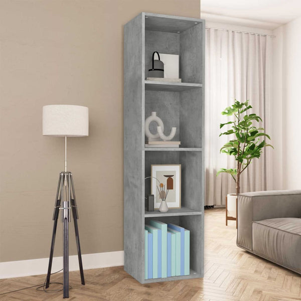 Betongraues Bücherregal/TV-Schrank 36x143 cm