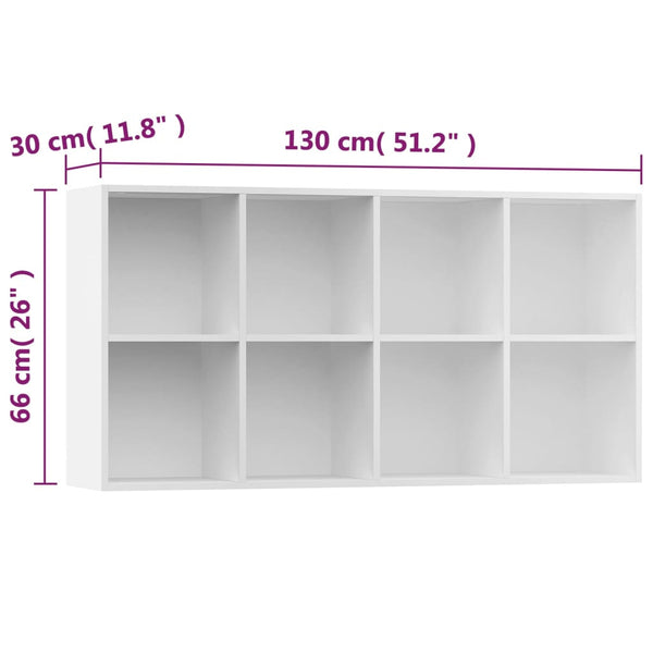 Weißes Bücherregal/Sideboard 66x30x130 cm