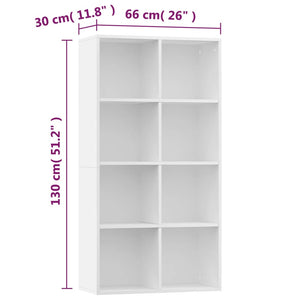 Weißes Bücherregal/Sideboard 66x30x130 cm