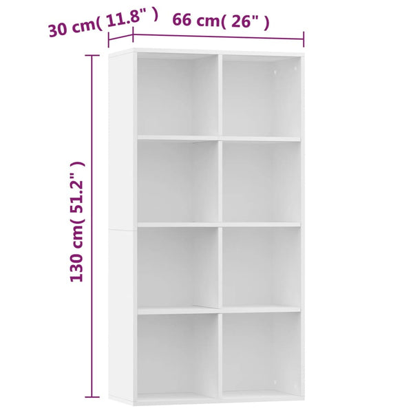 Weißes Bücherregal/Sideboard 66x30x130 cm