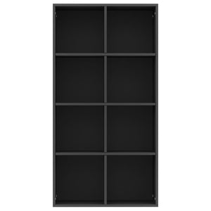 Schwarzes Bücherregal/Sideboard 66x30x130 cm