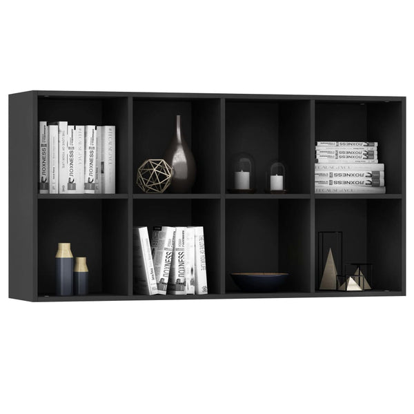 Schwarzes Bücherregal/Sideboard 66x30x130 cm