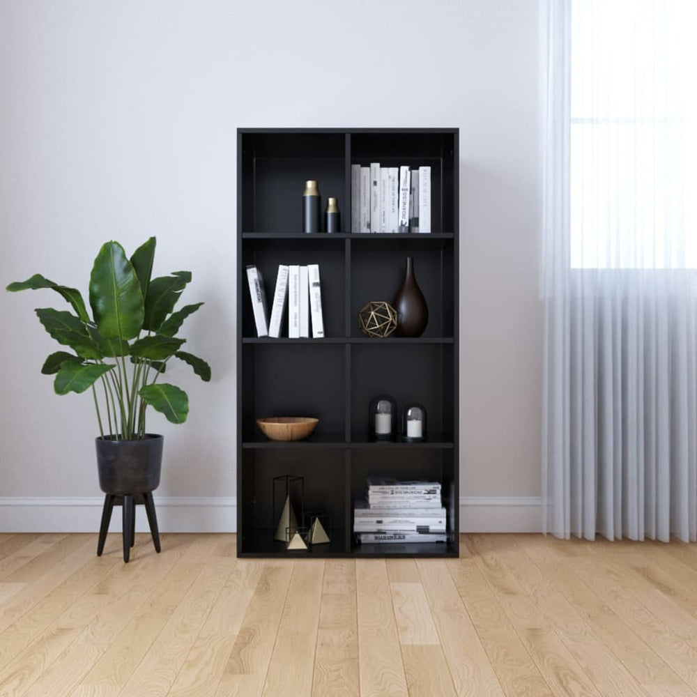 Schwarzes Bücherregal/Sideboard 66x30x130 cm