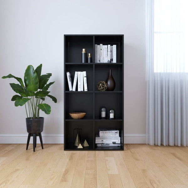 Schwarzes Bücherregal/Sideboard 66x30x130 cm