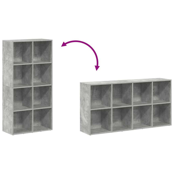 Betongraues Bücherregal/Sideboard 66x30x130cm