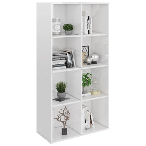 Hochglanz Bücherregal Weiß 66x30x130 cm