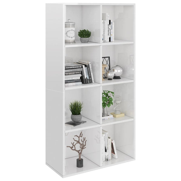 Hochglanz Bücherregal Weiß 66x30x130 cm