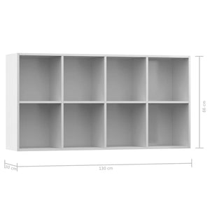Hochglanz Bücherregal Weiß 66x30x130 cm