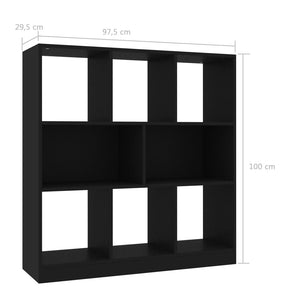 Schwarzes Bücherregal, 97,5 cm Breit