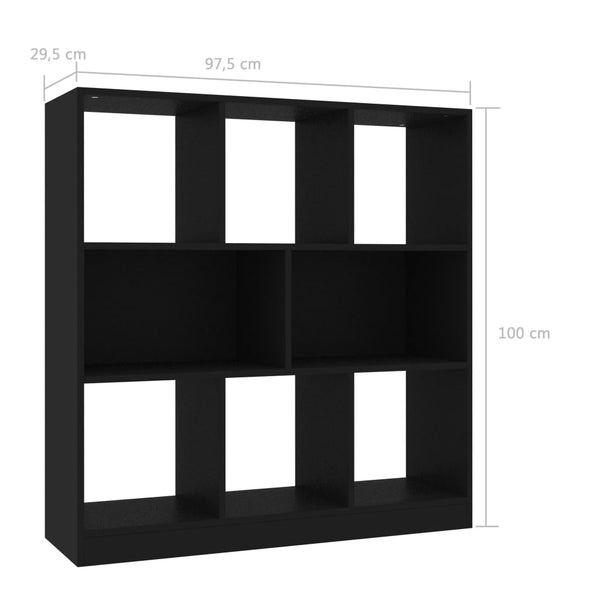 Schwarzes Bücherregal, 97,5 cm Breit