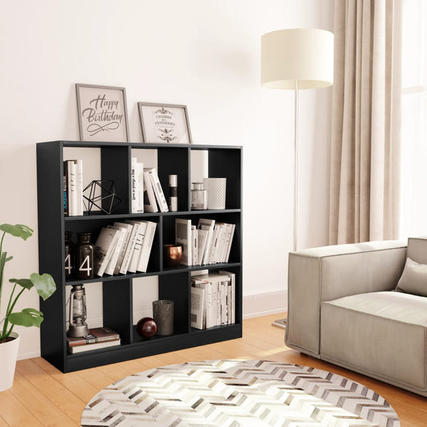 Schwarzes Bücherregal, 97,5 cm Breit