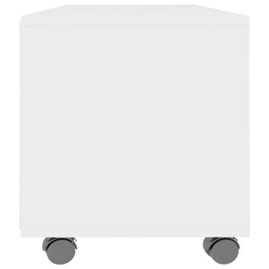 Weißer TV-Schrank mit Rollen 90x35x35 cm