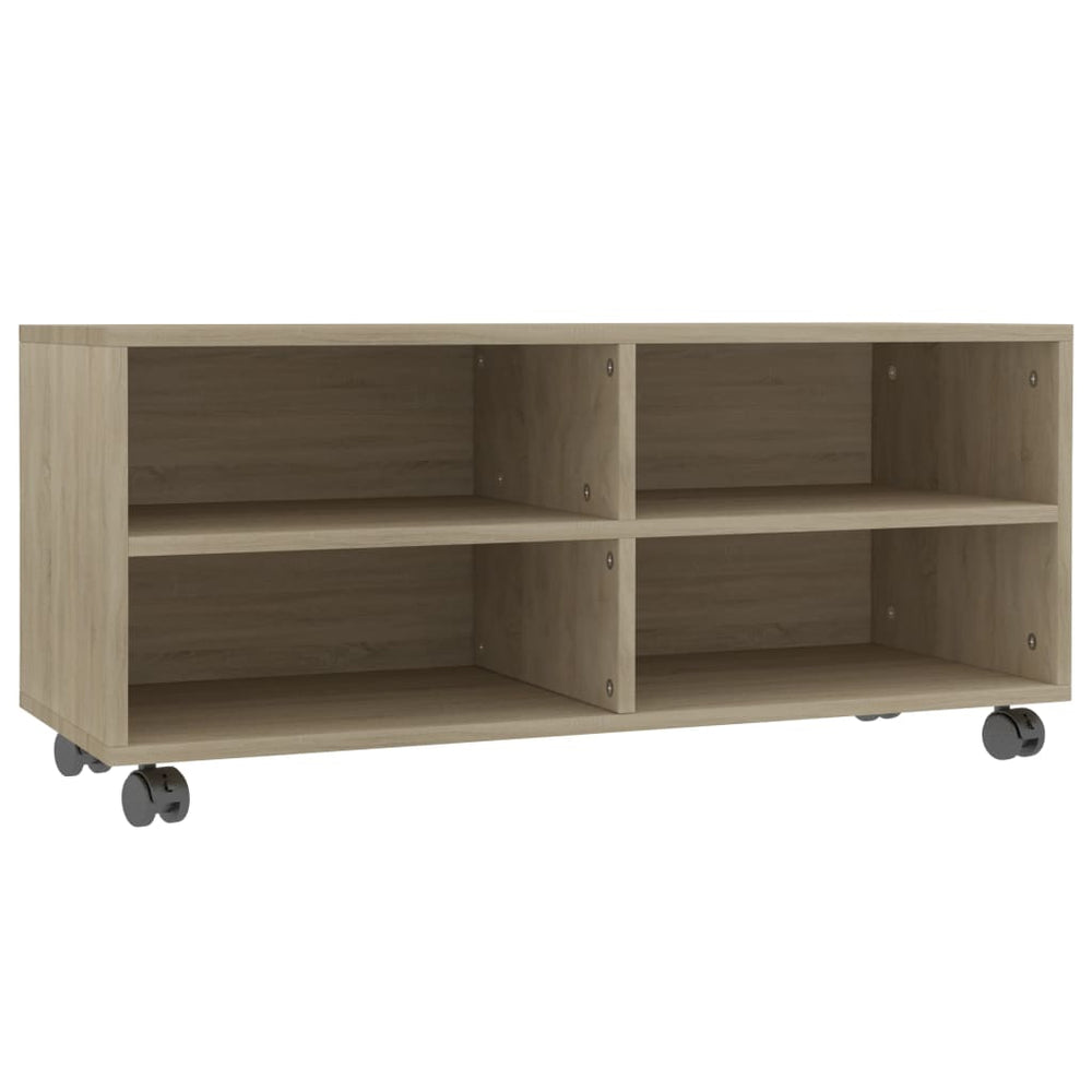 vidaXL Meuble TV à roulettes chêne Sonoma 90x35x35 cm Aggloméré