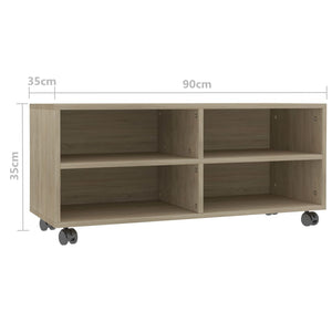 TV-Schrank Sonoma-Eiche 90 cm mit Rollen