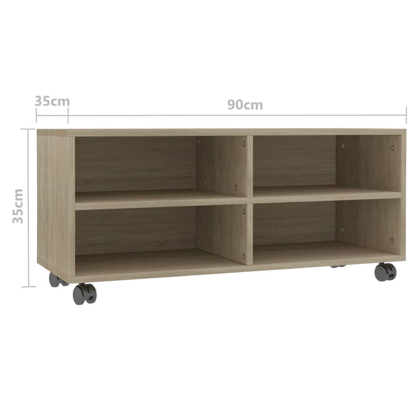 TV-Schrank Sonoma-Eiche 90 cm mit Rollen