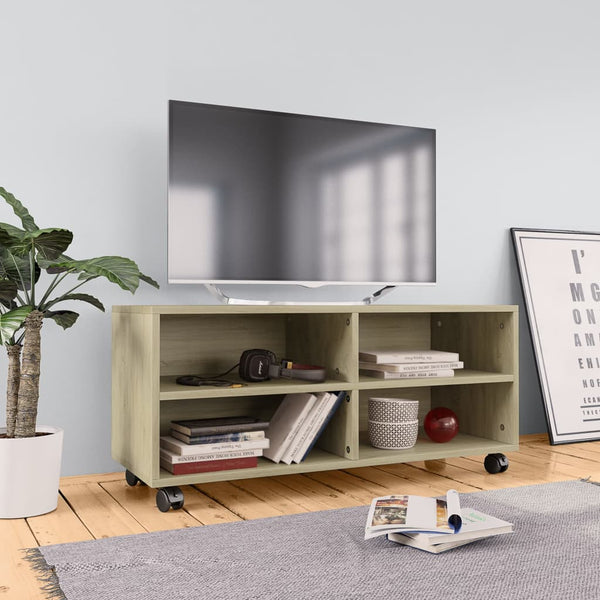 TV-Schrank Sonoma-Eiche 90 cm mit Rollen
