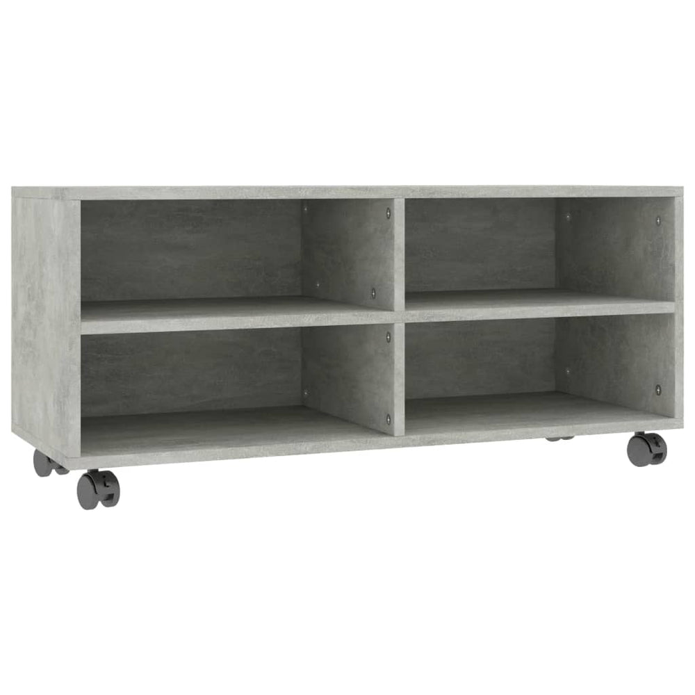 TV-Schrank Betongrau auf Rollen 90x35 cm