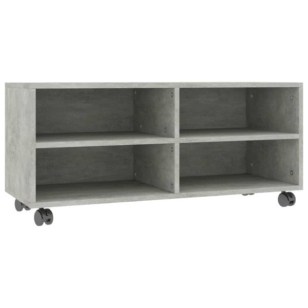 TV-Schrank Betongrau auf Rollen 90x35 cm